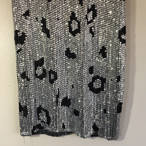 VINTAGE Sequins and Silk Leopard Print Dress - Picture 3 of 6